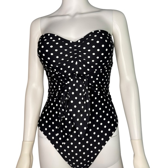 WeWoreWhat Swim Weworewhat Black And White Polka Dot One Piece — free download